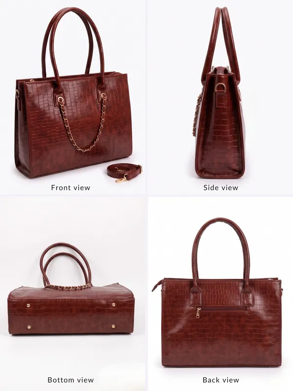 Cherry__Structured_Leather_Croc_Pattern_Laptop_Tote