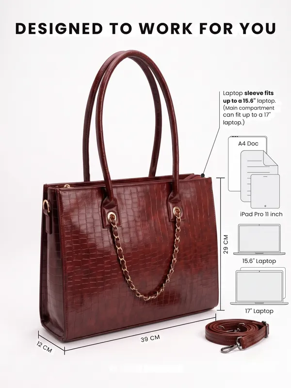 Cherry__Structured_Leather_Croc_Pattern_Laptop_Tote