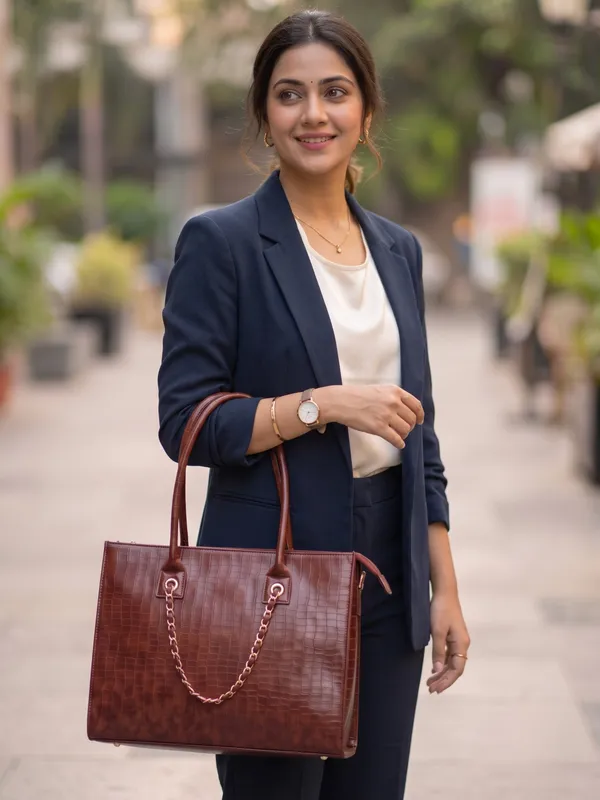 Cherry__Structured_Leather_Croc_Pattern_Laptop_Tote