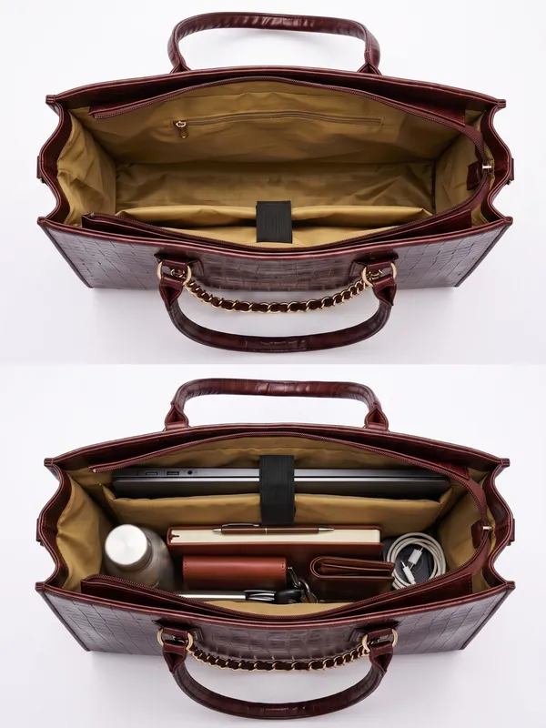 Cherry__Structured_Leather_Croc_Pattern_Laptop_Tote
