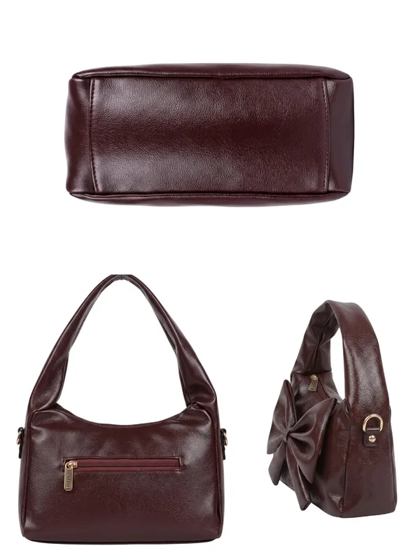Bow_Handbag_Coffee_PU_Leather_Shoulder_Bag