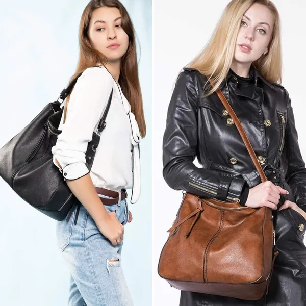 Crossbody_Tote_Bag_For_Women_Or_Girl_In_PU_Leather_(Brown_+_Black)