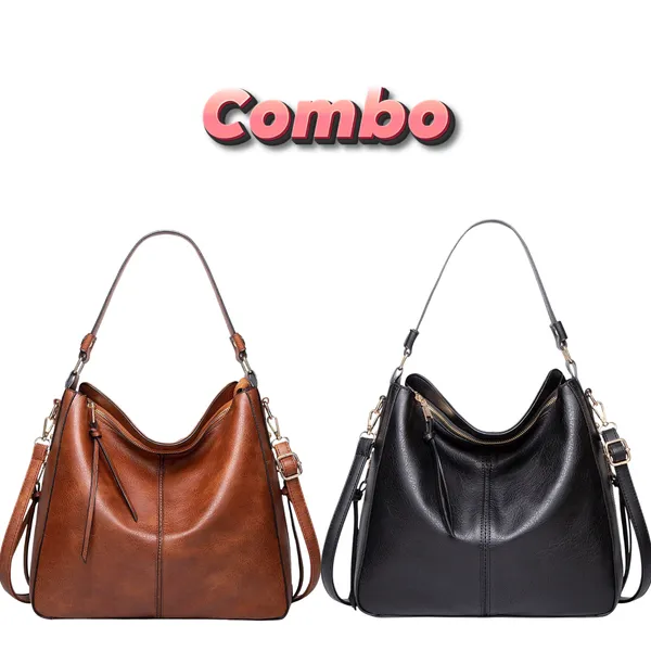 Crossbody_Tote_Bag_For_Women_Or_Girl_In_PU_Leather_(Brown_+_Black)