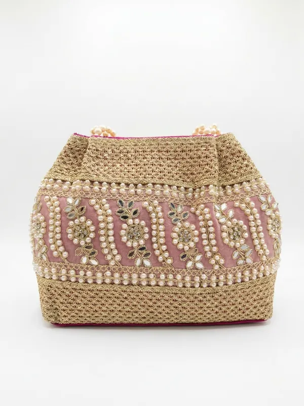 Embellished_Faux_Pearl_&_Mirror_Work_Handcrafted_Potli_Clutch_Bag_for_Women_-_Pink