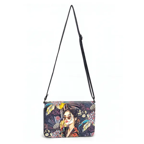 Floral_Printed_Sling_Bag_with_Artistic_Woman_Portrait