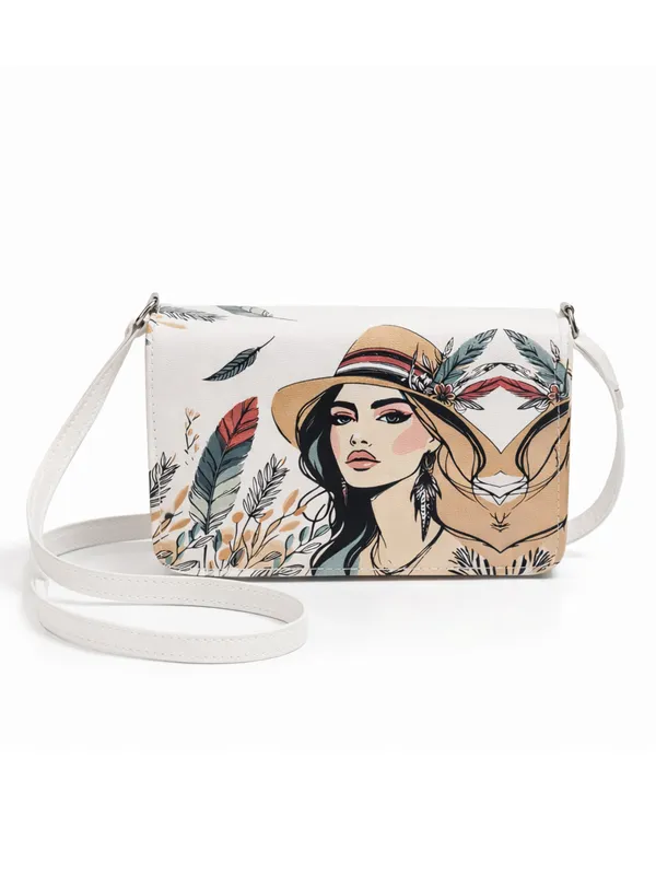 Floral_Printed_Sling_Bag_with_Artistic_Woman_Portrait