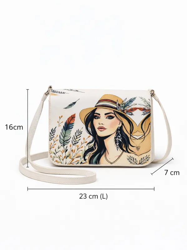 Floral_Printed_Sling_Bag_with_Artistic_Woman_Portrait