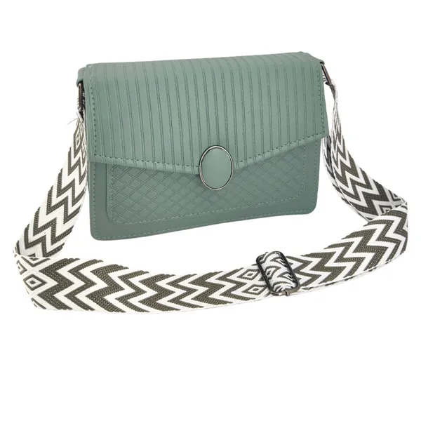 Green_Quilted_Pattern_Sling_Crossbody_Bag_With_Strap