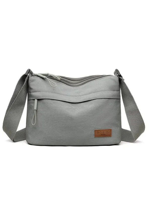Grey_Lightweight_Nylon_Crossbody_Bag_with_Multi-Pocket_Design