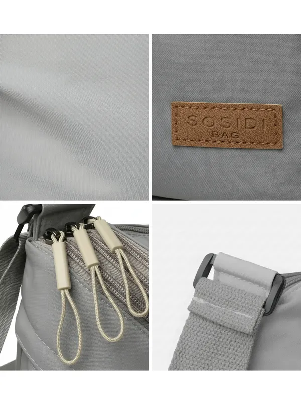 Grey_Lightweight_Nylon_Crossbody_Bag_with_Multi-Pocket_Design