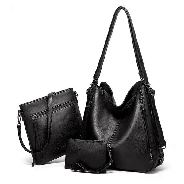 Set_Of_3_Black_Light_Weight_Pu_Leather_Handbag_Combo_For_Women
