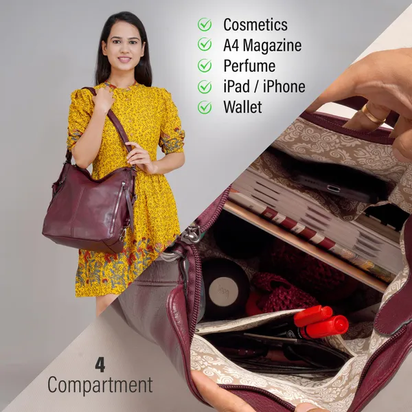 Set_Of_3_Wine_Red_Light_Weight_Pu_Leather_Handbag_Combo_For_Women