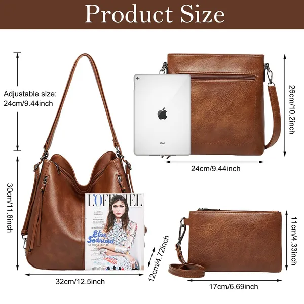 Set_Of_3_Brown_Light_Weight_Pu_Leather_Handbag_Combo_For_Women