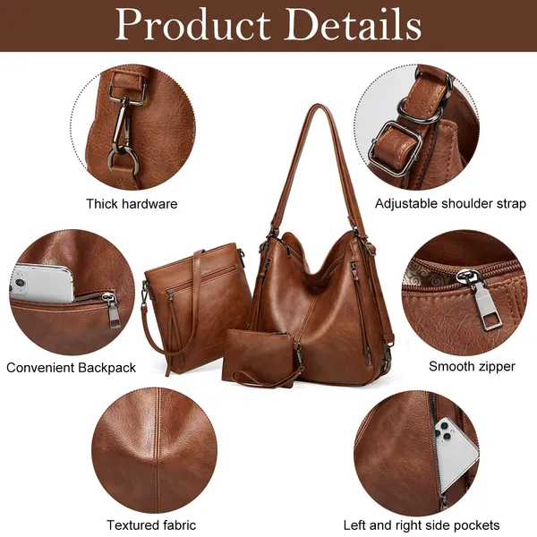 Set_Of_3_Brown_Light_Weight_Pu_Leather_Handbag_Combo_For_Women