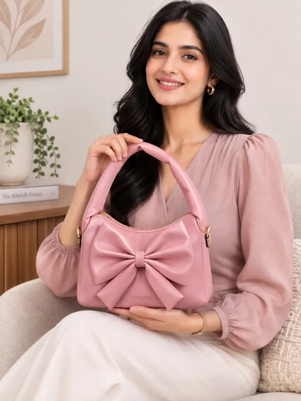 lise_Bow_Handbag__Light_Pink_PU_Leather_Shoulder_Bag