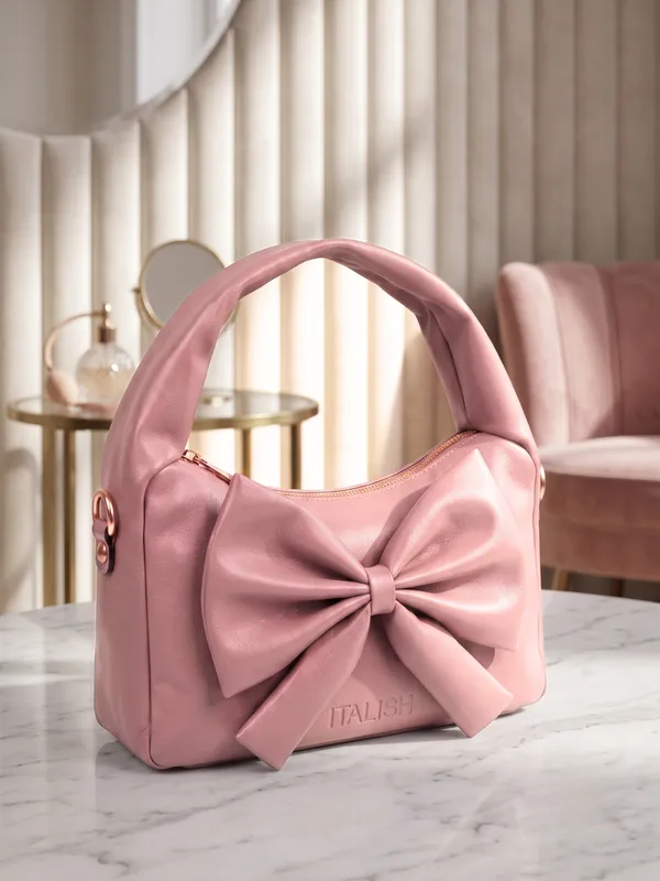 lise_Bow_Handbag__Light_Pink_PU_Leather_Shoulder_Bag