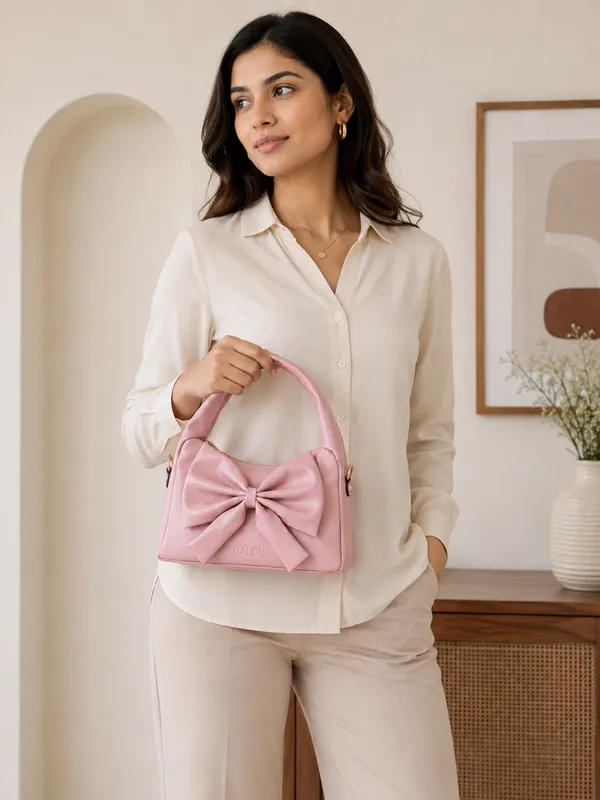 lise_Bow_Handbag__Light_Pink_PU_Leather_Shoulder_Bag