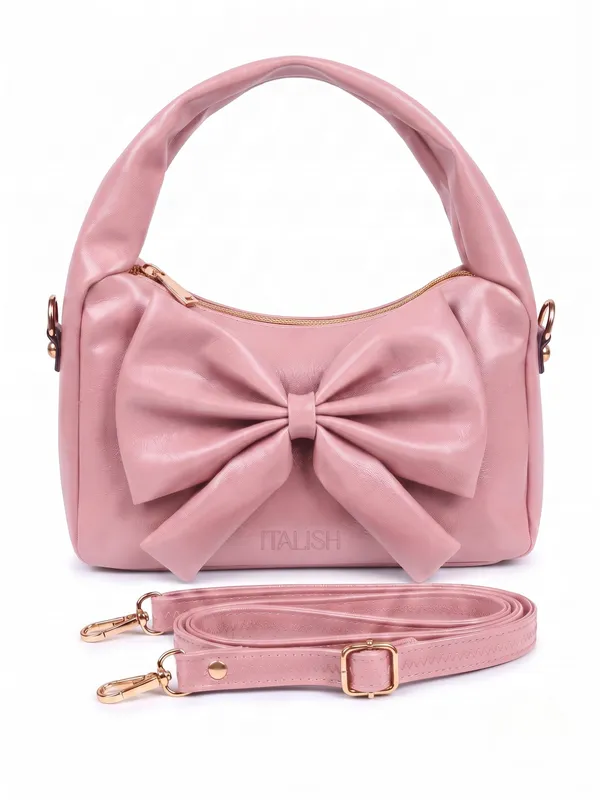 lise_Bow_Handbag__Light_Pink_PU_Leather_Shoulder_Bag