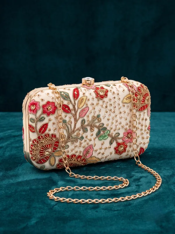Multicolor_Floral_Embroidered_Box_Bridal_Clutch