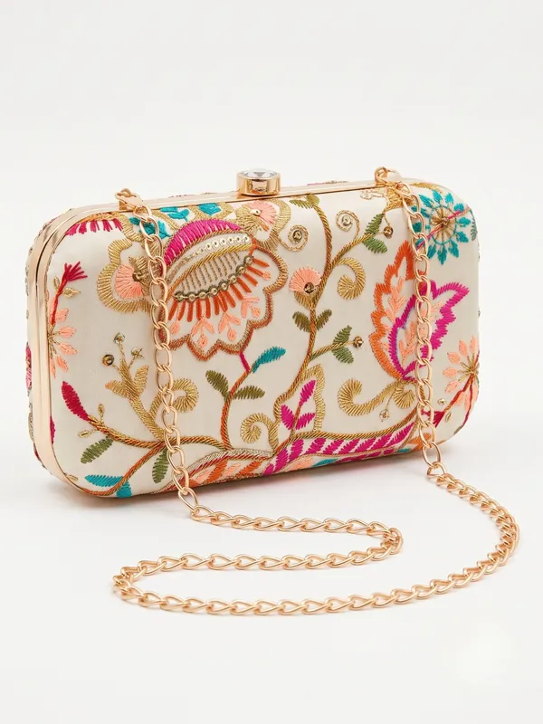 Multicolor_Floral_Embroidered_Box_Bridal_Clutch