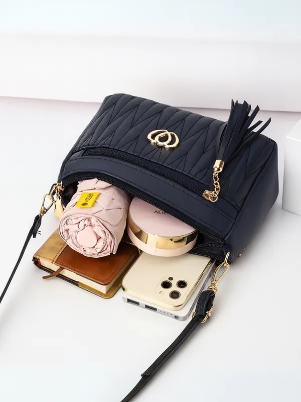 Navy_Blue_Quilted_Design_Sling_Crossbody_Bag_with_Strap