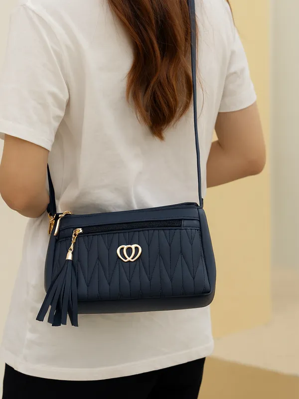 Navy_Blue_Quilted_Design_Sling_Crossbody_Bag_with_Strap
