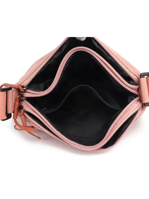 Pink_Lightweight_Nylon_Crossbody_Bag_with_Multi-Pocket_Design