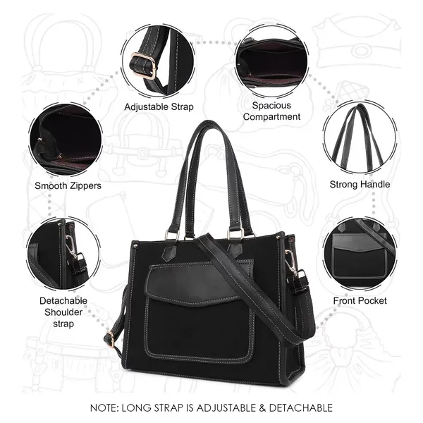 Black_Light_Weight_Canvas_Top_Handle_Bag_For_Women