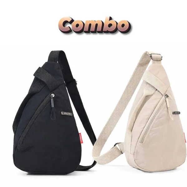 Unisex_Combo_Sling_Backpack_–_Lightweight_Crossbody_Set_(Black_&_Beige)