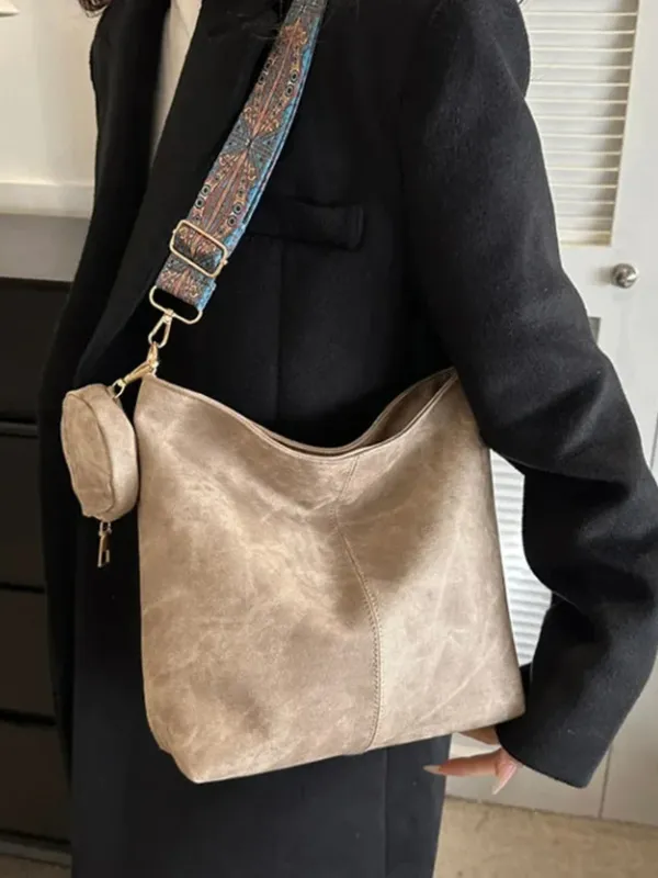 White_Denim_Shoulder_Bag_with_Boho_Strap_&_Mini_Pouch_Lightweight_Daily_Tote