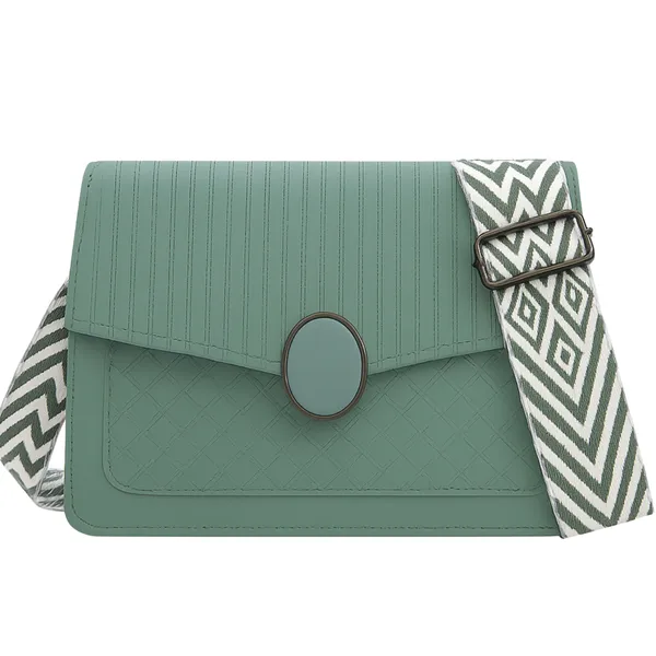 Green_Quilted_Pattern_Sling_Crossbody_Bag_With_Strap