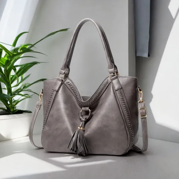 Italish Dark Grey Light Weight Pu Leather Tote Bag For Women Price