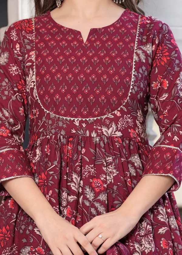 Wine_Anarkali_Kurta_Set_For_Women_With_Dupatta