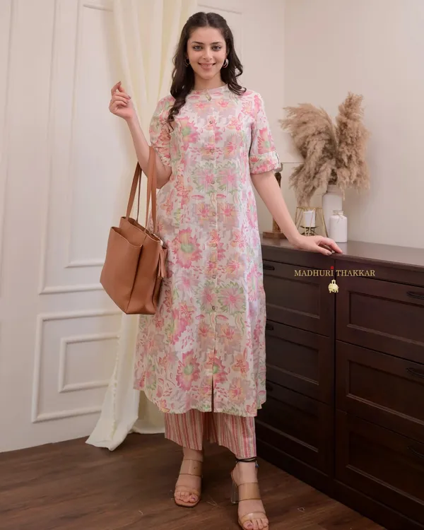 Baby_Pink_Floral_Cotton_A_Line_Kurta_Set