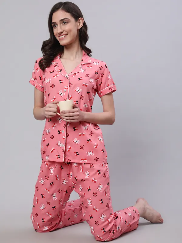 Pink_Rayon_Printed_Night_Suit_Set_For_Women