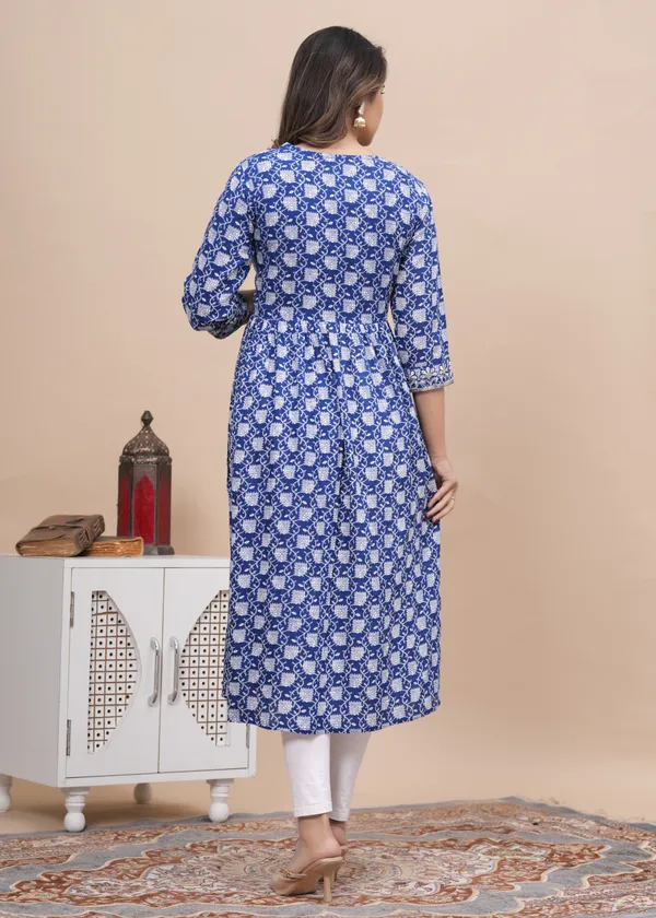 Blue_Viscose_Rayon_Printed_A-Line_Kurti_For_Women