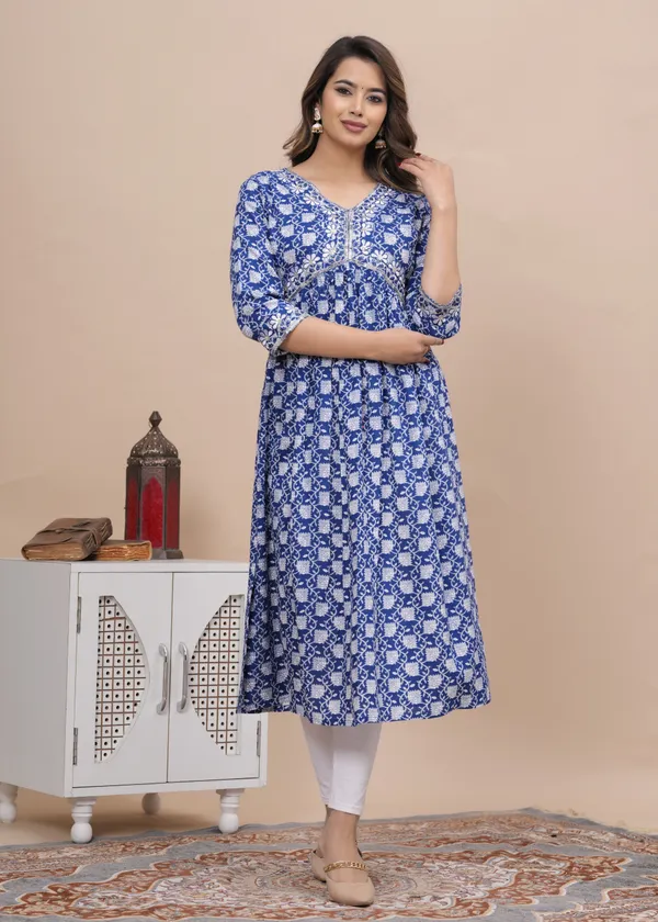 Blue_Viscose_Rayon_Printed_A-Line_Kurti_For_Women