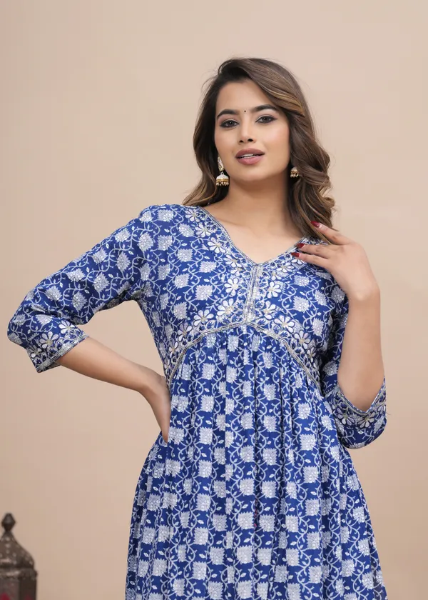 Blue_Viscose_Rayon_Printed_A-Line_Kurti_For_Women