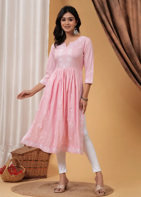 Pink_Viscose_Rayon_Embroidered_A-Line_Kurti_For_Women