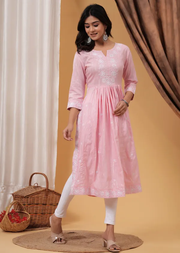 Pink_Viscose_Rayon_Embroidered_A-Line_Kurti_For_Women