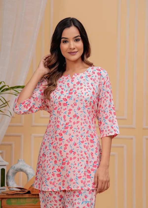Pink_Viscose_Rayon_Printed_Night_Suit_Set_For_Women