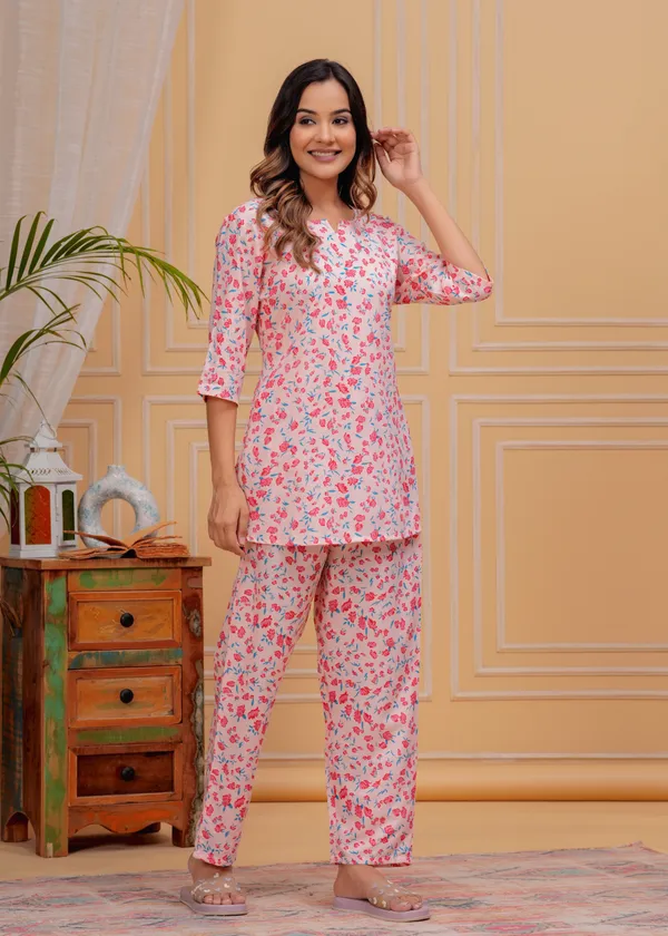 Pink_Viscose_Rayon_Printed_Night_Suit_Set_For_Women