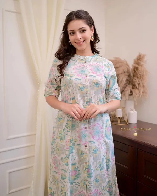 Powder_Blue_Floral_Cotton_A_Line_Kurta_Set