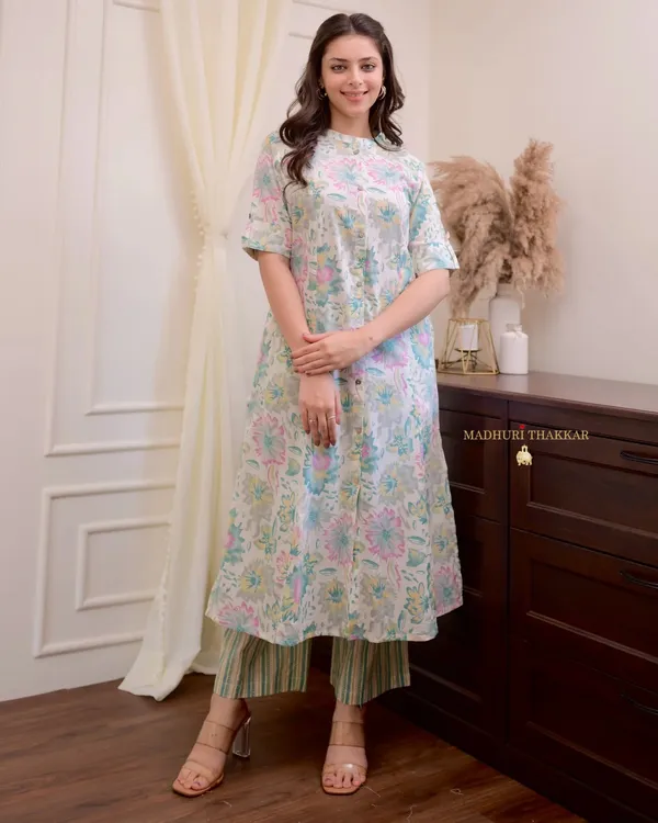 Powder_Blue_Floral_Cotton_A_Line_Kurta_Set