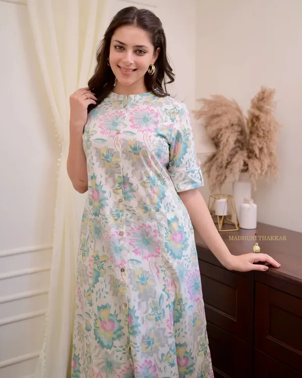 Powder_Blue_Floral_Cotton_A_Line_Kurta_Set