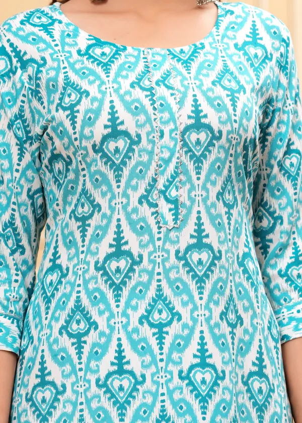 Blue_Rayon_Printed_Straight_Kurti_For_Women