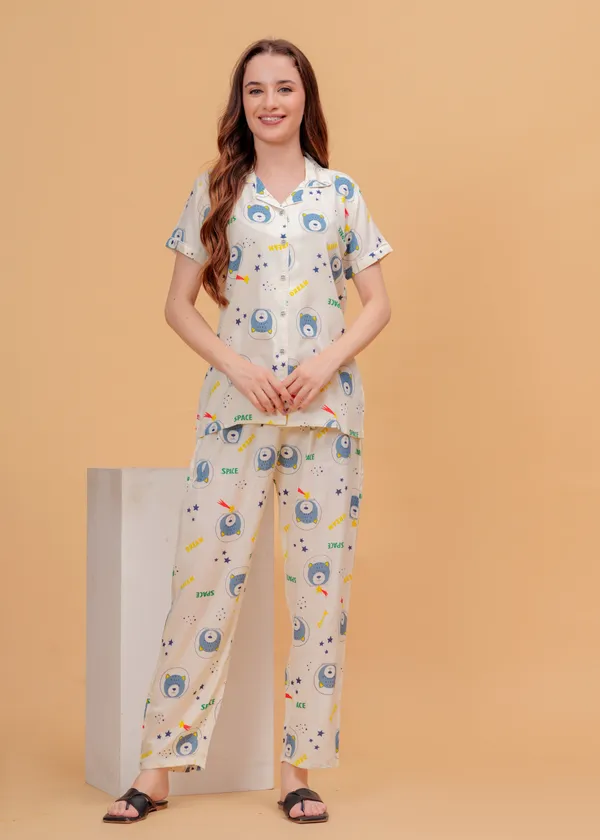 Cream_Rayon_Printed_Night_Suit_For_Women