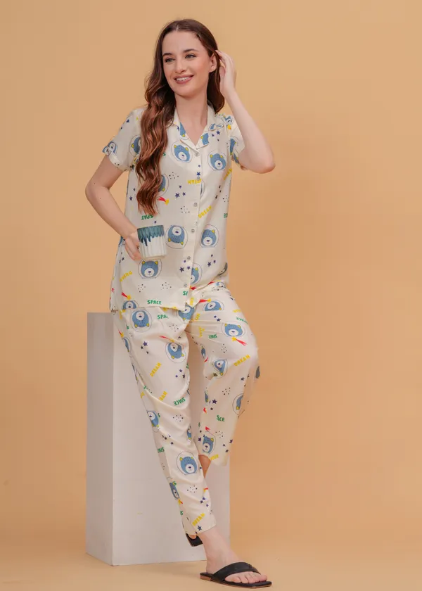 Cream_Rayon_Printed_Night_Suit_For_Women