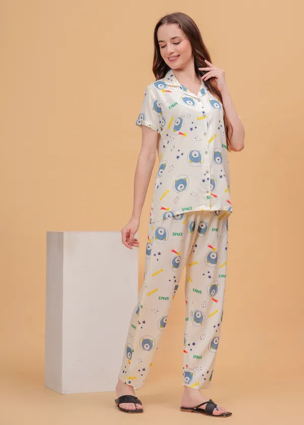 Cream_Rayon_Printed_Night_Suit_For_Women