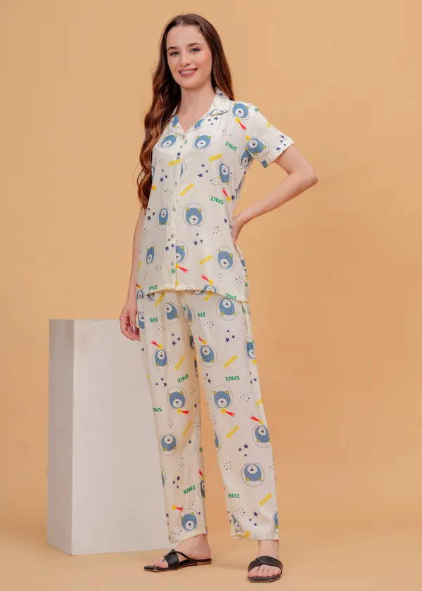 Cream_Rayon_Printed_Night_Suit_For_Women